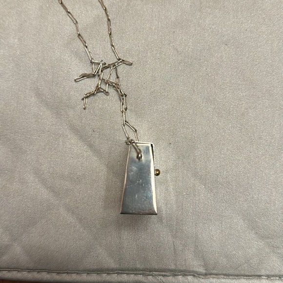 Anne Harvey Sterling Silver Purse Necklace.  34” sterling chain. Vintage - Picture 12 of 13